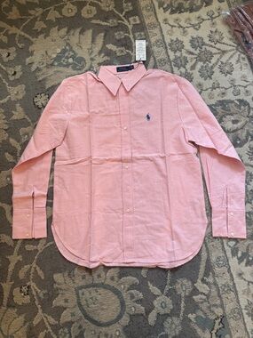 Polo by Ralph Lauren Pink Long-Sleeve Button-Down Oxford Shirt